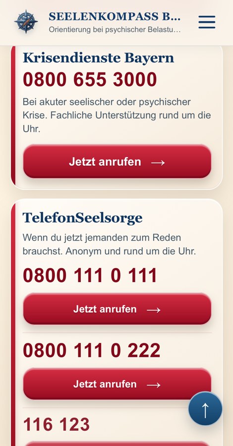 Neue Smartphone-Soforthilfe mit direkten Anrufmöglichkeiten